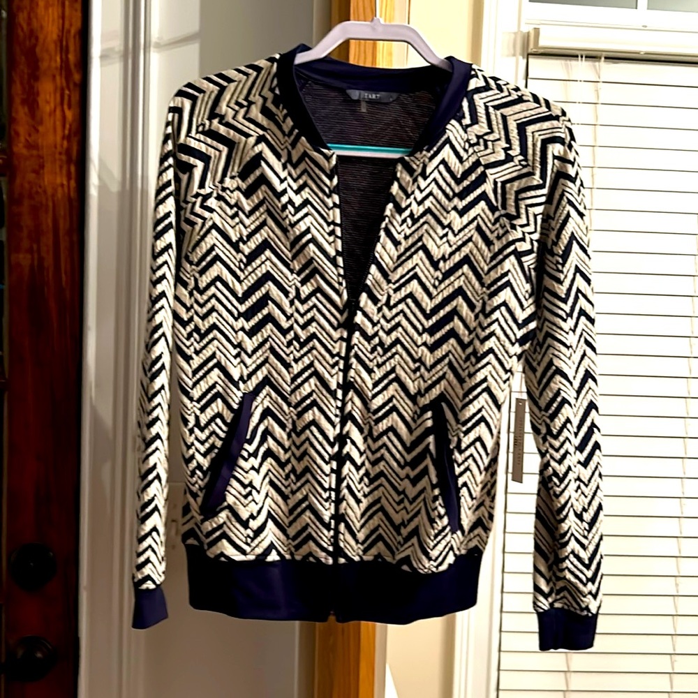 NWT tarts sz S navy & cream jacket chevron blazer ❤️